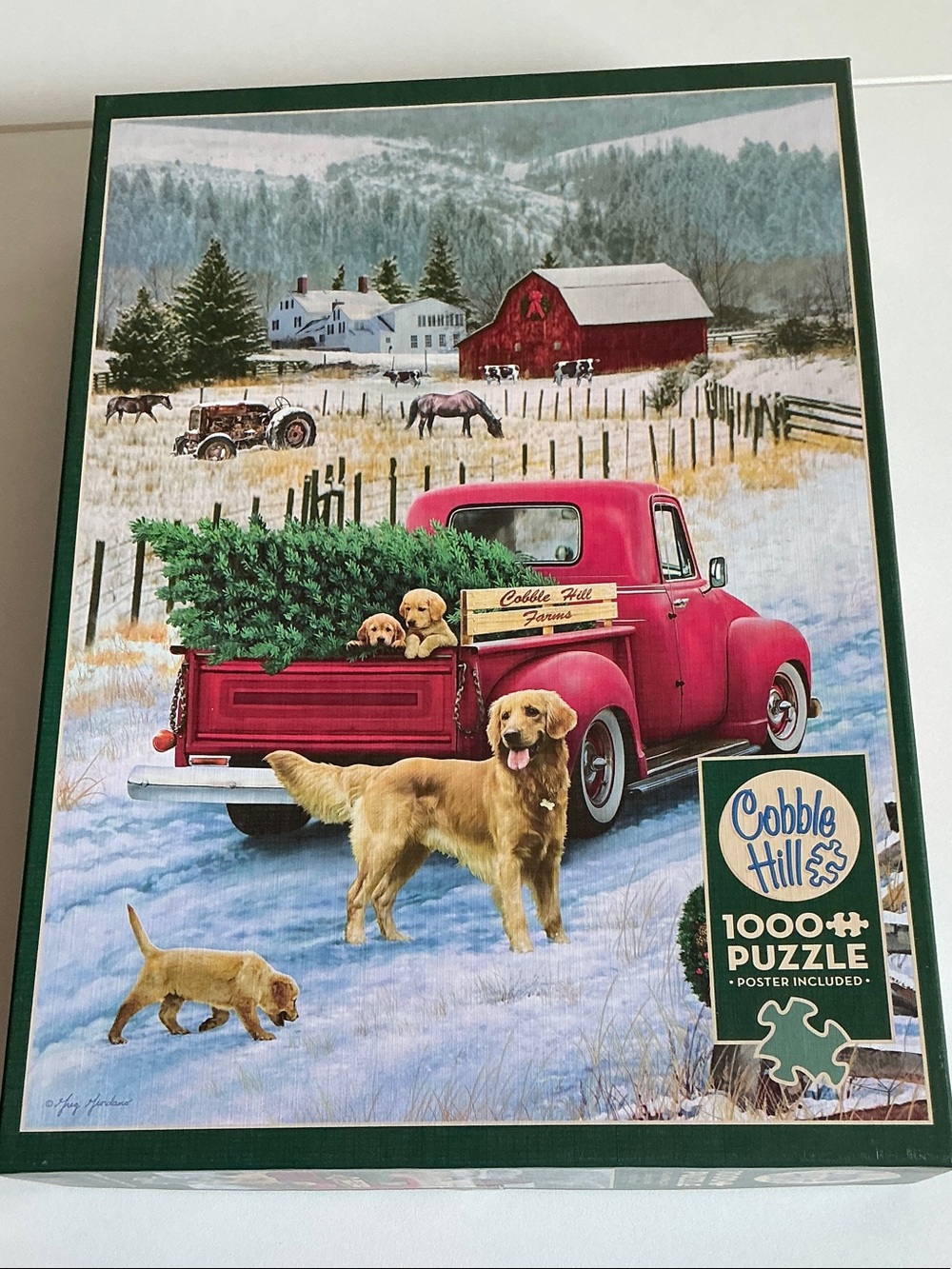 Cobb Hill Red Pickup with Golden Retrievers puzzle
